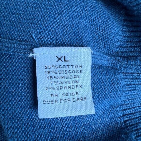 Elliott Lauren Pullover Teal Blue Sweater Women XL Classic Mock Neck Fall Winter - Picture 10 of 12